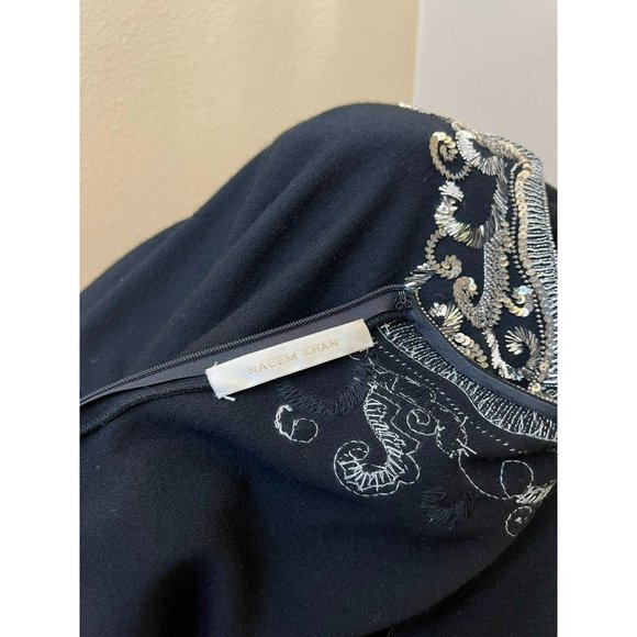 NAEEM KHAN Women's Tunic Top Sequins Embellished Wool Size 8 - Picture 4 of 4